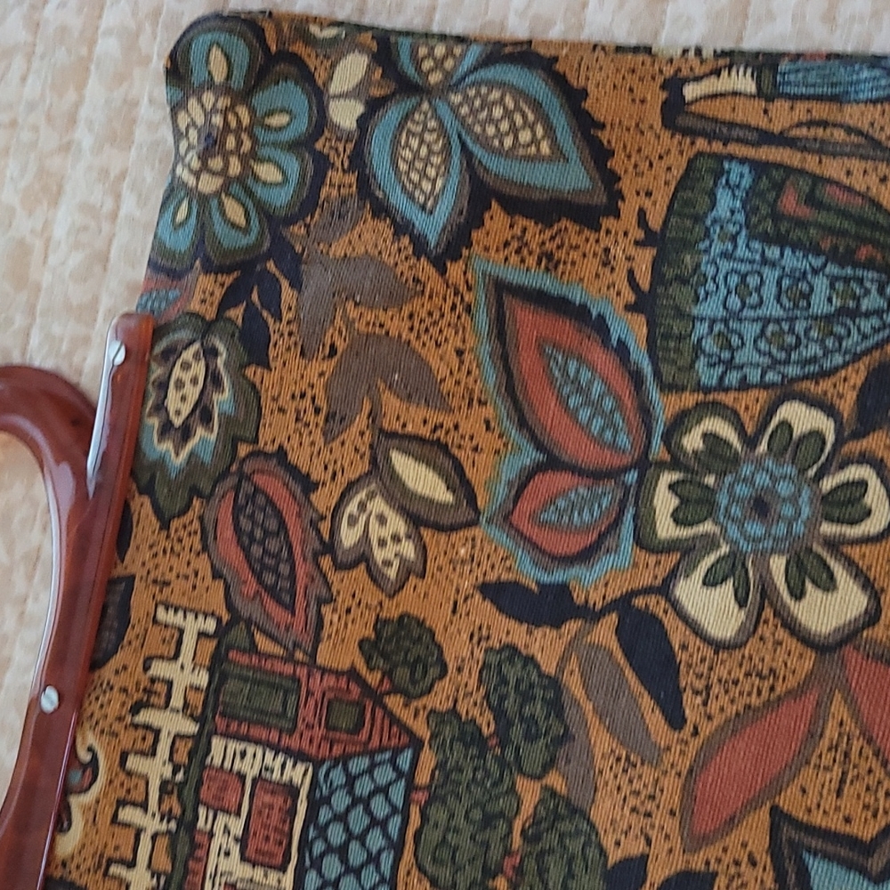 Vintage Boho Purse with Tortoise Handles - Picture 7 of 13
